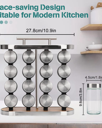 CARLA HOME 20-Jar Spice Rack Organizer Storage for Kitchen Countertop or Cabinet-1992735301285580801