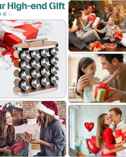 CARLA HOME 20-Jar Spice Rack Organizer Storage for Kitchen Countertop or Cabinet-1992735301285580808