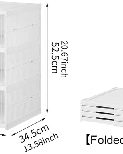 CARLA HOME 3-Tier Stackable Shoe Storage Box Organizer with Clear Door for Closet, Entryway or Cabinet-1992735295149314049