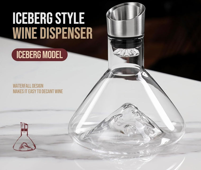 CARLA HOME Iceberg Wine Decanter with Aerator Filter and Lid-1992735295526801410