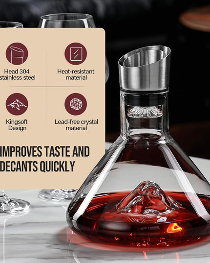 CARLA HOME Iceberg Wine Decanter with Aerator Filter and Lid-1992735295526801411