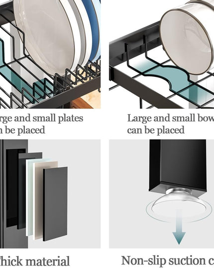 CARLA HOME Adjustable Over the Sink Dish Drying Rack with Utensil Holder, Hooks & Cutting Board Rack for Kitchen Counter Storage-1992735294436282371