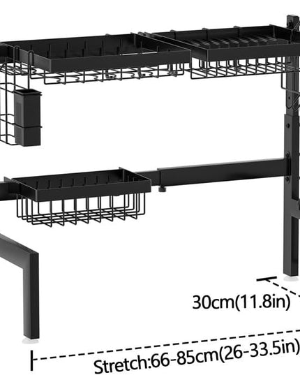 CARLA HOME Adjustable Over the Sink Dish Drying Rack with Utensil Holder, Hooks & Cutting Board Rack for Kitchen Counter Storage-1992735294436282375