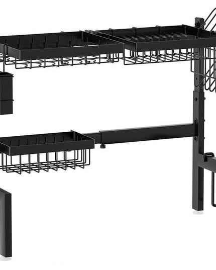 CARLA HOME Adjustable Over the Sink Dish Drying Rack with Utensil Holder, Hooks & Cutting Board Rack for Kitchen Counter Storage-1992735294436282376
