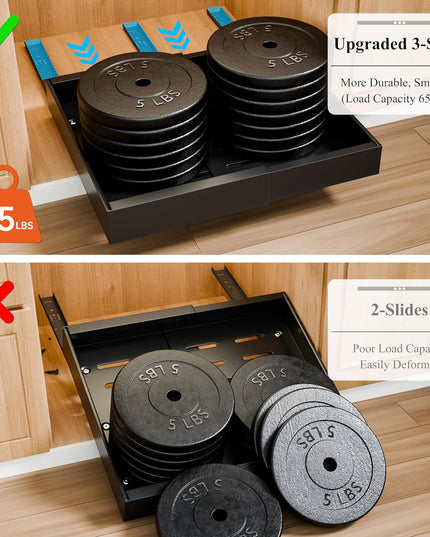 CARLA HOME 2 Pack Pull Out Cabinet Organizer Expandable for Cabinets with Adjustable Slide Out Shelves and Easy Installation (Black)-1992735300954230789