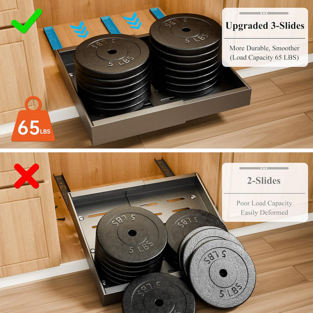 CARLA HOME 2 Pack Pull Out Cabinet Organizer Expandable for Cabinets with Adjustable Slide Out Shelves and Easy Installation (Grey)-1992735294251732997