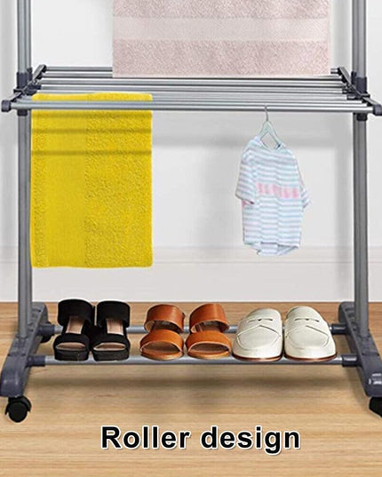 CARLA HOME Folding Clothes Drying Rack with Wheels and Adjustable Side Wings for Laundry Rack and Clothes Storage (Upgraded Model)-1992735299213594629