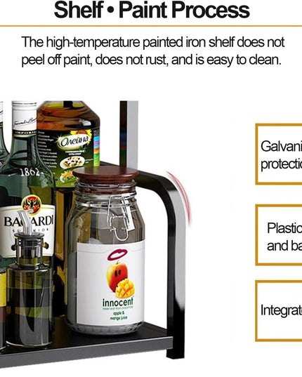 CARLA HOME 2-Tier Wooden Kitchen Countertop Spice Rack for Storage of Condiments, Oils, Jars & Seasoning Bottles-1992735296944476166