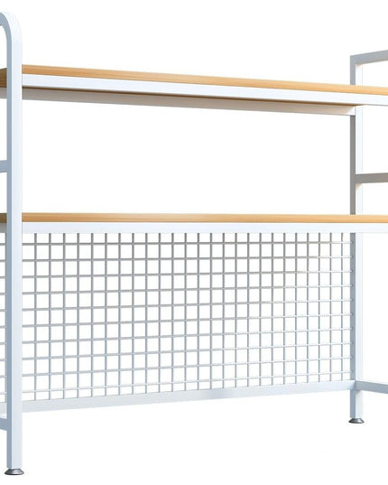 CARLA HOME  2-Tier Metal Desktop Hutch Bookshelf with Grid Panel for Computer Desk and Office Countertop-1992735283170381833