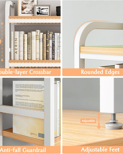 CARLA HOME  2-Tier Metal Desktop Hutch Bookshelf with Grid Panel for Computer Desk and Office Countertop-1992735283170381828