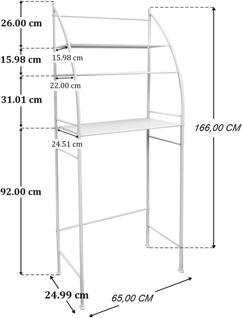 CARLA HOME 3-Tier Over Washing Machine Storage Rack for Laundry Room Space Saving, Towels, Detergent & Bathroom Essentials-1992735298685112322