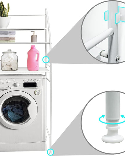 CARLA HOME 3-Tier Over Washing Machine Storage Rack for Laundry Room Space Saving, Towels, Detergent & Bathroom Essentials-1992735298685112323