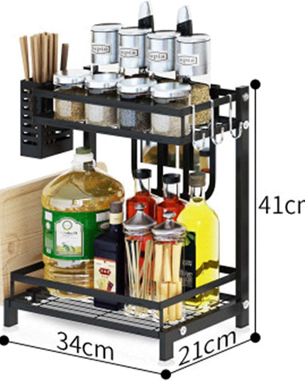 CARLA HOME 2-Tier Kitchen Spice Rack Organizer Storage Shelf for Condiments, Oil Bottles, Utensils, Cutting Board & More-1992735302300602370