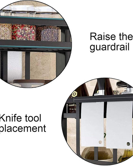 CARLA HOME 2-Tier Kitchen Spice Rack Organizer Storage Shelf for Condiments, Oil Bottles, Utensils, Cutting Board & More-1992735302300602372