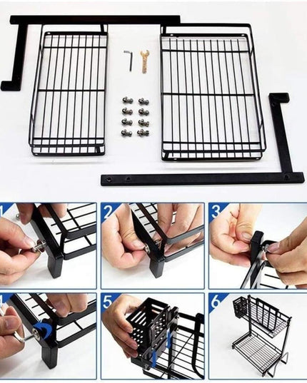 CARLA HOME 2-Tier Kitchen Spice Rack Organizer Storage Shelf for Condiments, Oil Bottles, Utensils, Cutting Board & More-1992735302300602375