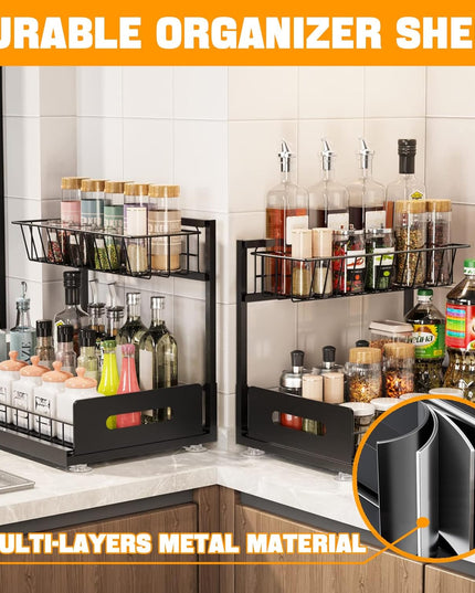 CARLA HOME 2 Pack Under Sink Organiser with Sliding Drawers for Kitchen & Bathroom-1978962263821914113
