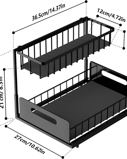 CARLA HOME 2 Pack Under Sink Organiser with Sliding Drawers for Kitchen & Bathroom-1978962263821914119