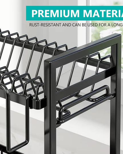 CARLA HOME Dish Drying Rack 2-Tier Kitchen Drainer with Drainboard-1992735286932672519