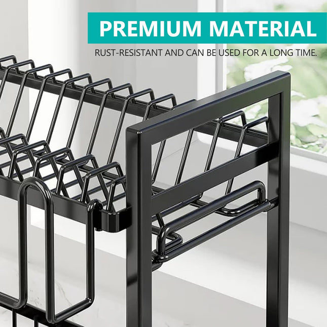 CARLA HOME Dish Drying Rack 2-Tier Kitchen Drainer with Drainboard-1992735286932672519