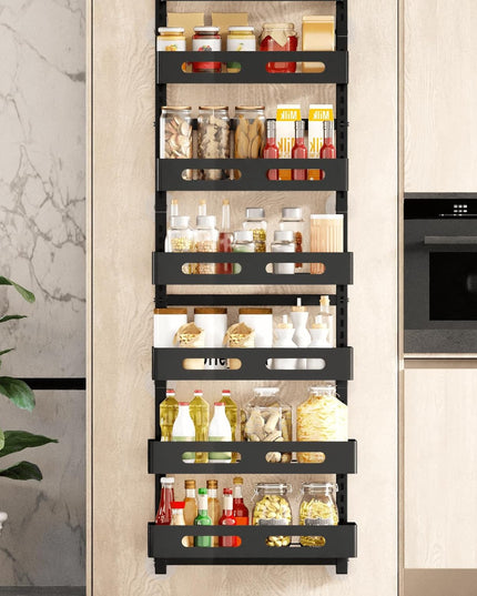 CARLA HOME 6 Tier Over the Door Organizer with Adjustable Metal Pantry Storage Rack and Hanging Baskets for Kitchen and Bathroom-1992735288631365641