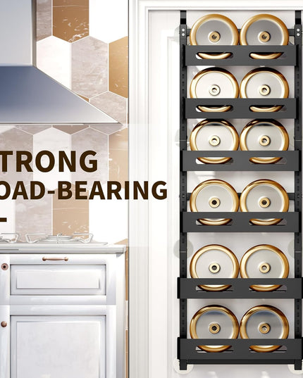 CARLA HOME 6 Tier Over the Door Organizer with Adjustable Metal Pantry Storage Rack and Hanging Baskets for Kitchen and Bathroom-1992735288631365634