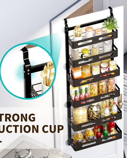 CARLA HOME 6 Tier Over the Door Organizer with Adjustable Metal Pantry Storage Rack and Hanging Baskets for Kitchen and Bathroom-1992735288631365635