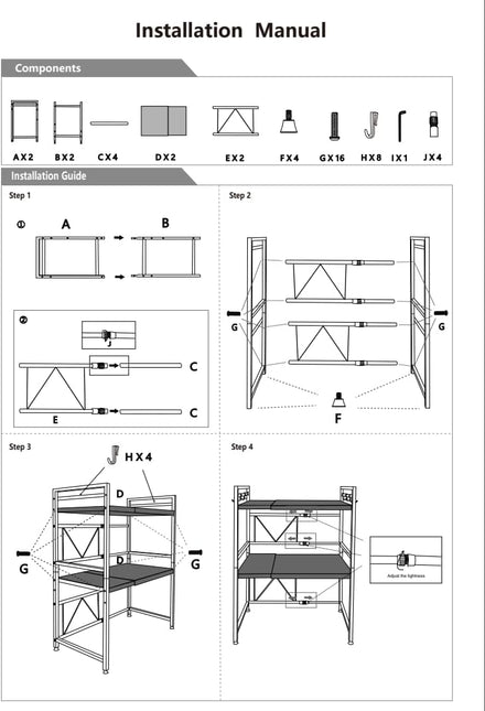 CARLA HOME 3-Tier Microwave Oven Rack with Adjustable Metal Kitchen Shelf Stand for Countertop Storage and 6 Hooks for Utensils-1992735286408384520