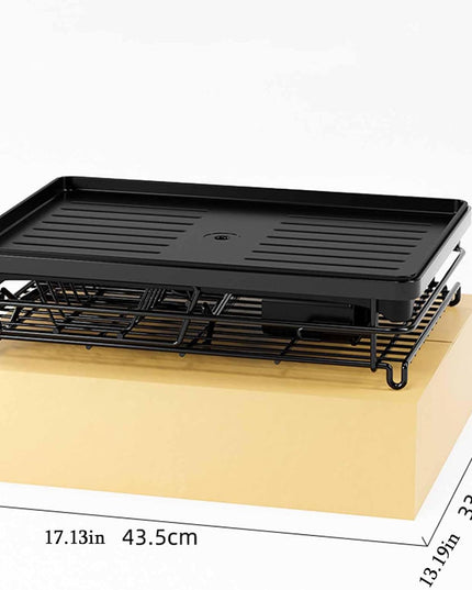 CARLA HOME 2-Tier Dish Drying Rack for Kitchen Counter with Drainboard, Utensil Holder, Cup Rack & Cutlery Organizer-1992735293530312711