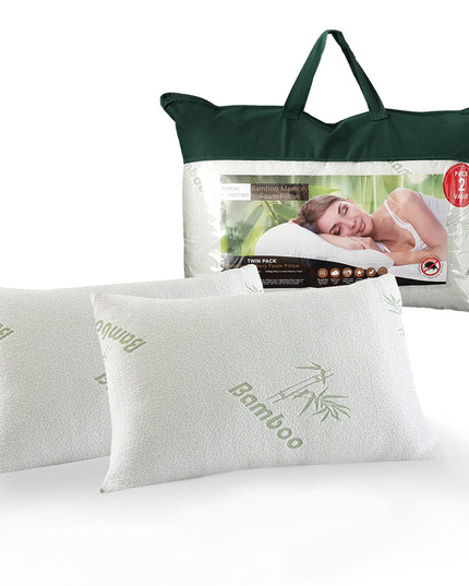 ROYAL COMFORT BAMBOO COVERED MEMORY FOAM PILLOW - 2PK-1951134817148080129