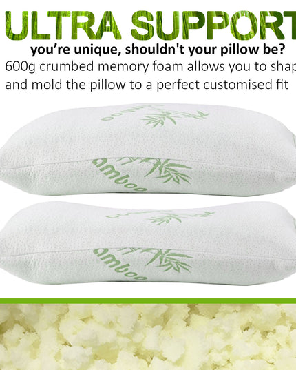 ROYAL COMFORT BAMBOO COVERED MEMORY FOAM PILLOW - 2PK-1951134817148080130