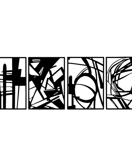 Yezi Metal Wall Art 4Pcs Abstract Minimalist Line Decor-1975420342675574792