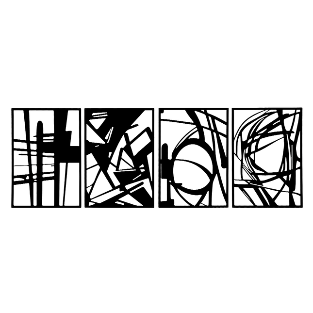 Yezi Metal Wall Art 4Pcs Abstract Minimalist Line Decor-1975420342675574792