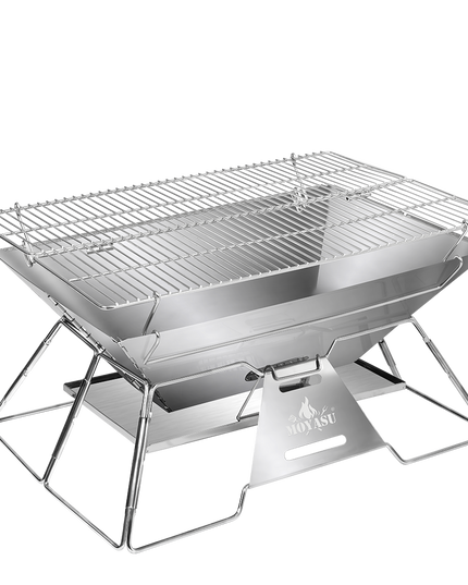 Levede Portable Folding BBQ Charcoal Grill Silver-1973193516473520136
