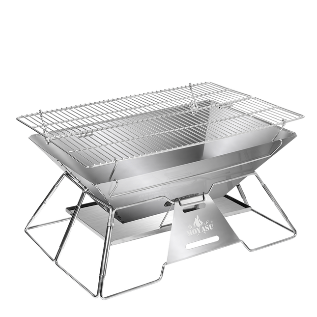 Levede Portable Folding BBQ Charcoal Grill Silver-1973193516473520136