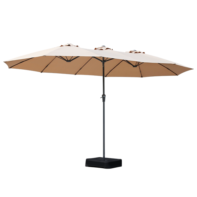 Centra 4M Double-sided Patio Umbrella Outdoor Umbrella Base Stand Khaki-1973193483254632456
