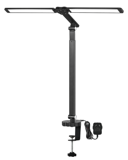 Emitto Double Head LED Desk Lamp Dimmable With Clamp-1973193534492250120