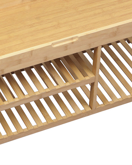 Levede Bamboo Shoe Rack Bench Entryway Seat-1973193442720878597