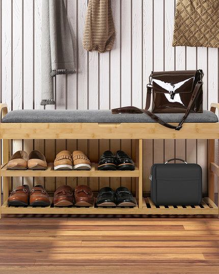 Levede Bamboo Shoe Rack Bench Entryway Seat-1973193442720878598