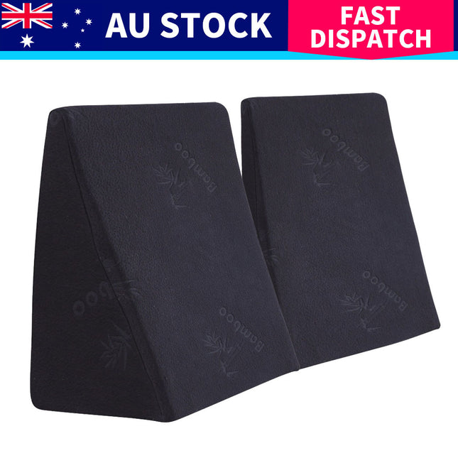 Cool Gel Memory Foam Bed Wedge Pillow With Cover-1973193472395579401