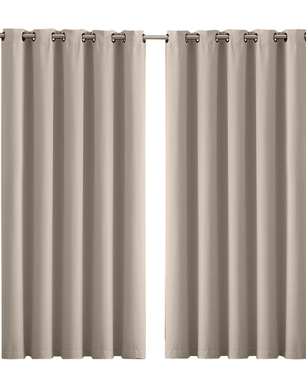 2x Blockout Curtains Panels 3 Layers Beige-1973194063431733248