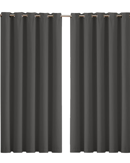 2x Blockout Curtains Panels 3 Layers Charcoal-1975420490252161024