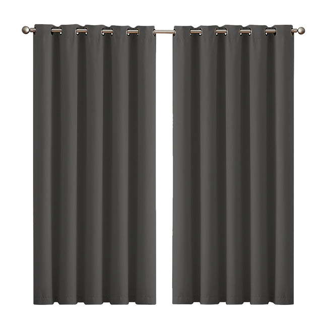 2x Blockout Curtains Panels 3 Layers Charcoal-1975420490252161024