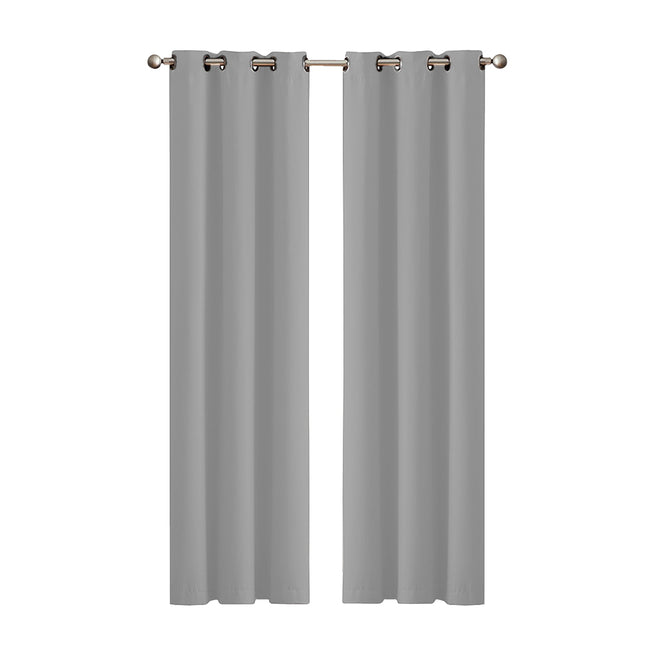 2x Blockout Curtains Panels 3 Layers Grey-1973194062467043328