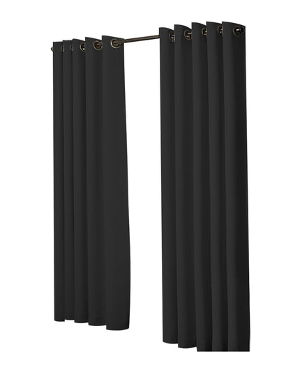 2x Blockout Curtains Panels 3 Layers Black-1975420490071805953