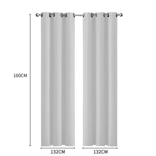 2x Blockout Curtains Panels 3 Layers Grey-1973194062467043330