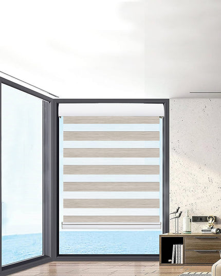 Marlow Blackout Zebra Roller Blind Curtains 90x210 Beige-1973194066401300486