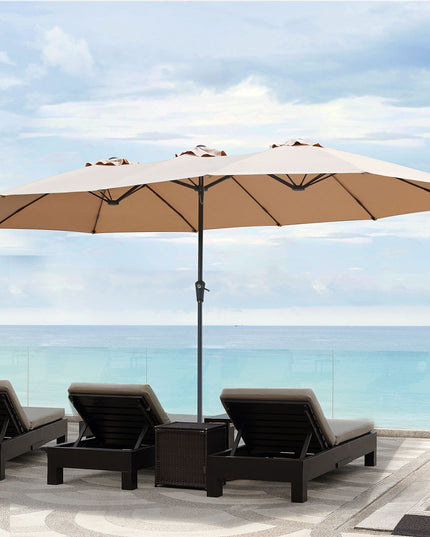 Centra 4M Double-sided Patio Umbrella Outdoor Umbrella Base Stand Khaki-1973193483254632454