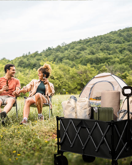 Lambu Folding Wagon Cart Black-1975420333225807878