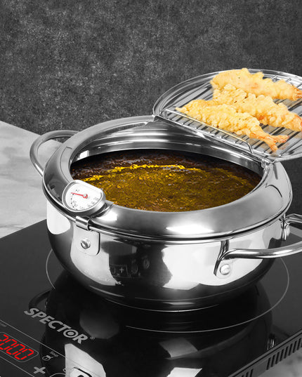 TOQUE 24cm Japanese Deep Frying Pan Silver-1973193928526139398