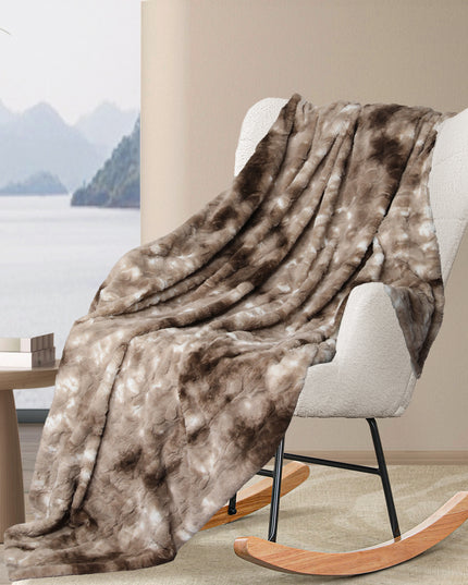 Dreamz Luxury Tie-dyed Blanket Brown 152cm x 203cm-1975420383297409031